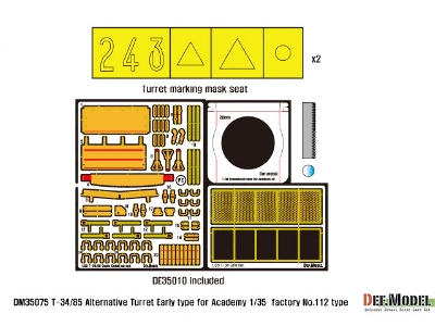 T-34/85 8-part Mold Alternative Turret Set (For 1/35 Academy T-34/85 Factory No.112) - image 3