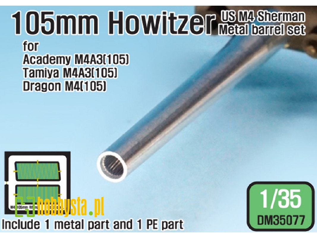 Us M4 105mm Howitzer Barrel Set (For Academy, Tamiya, Dragon 1/35) - image 1