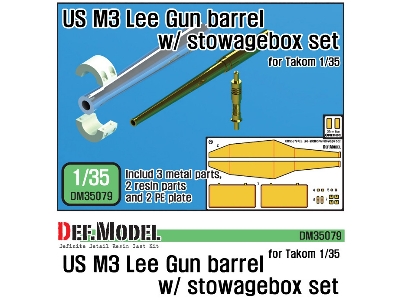 Us M3 Lee/Grant Gun Barrel W/ Additional Toolbox Set (For Takom 1/35) - image 1