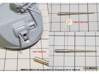 Us M3 Lee/Grant Gun Barrel W/ Additional Toolbox Set (For Takom 1/35) - image 11