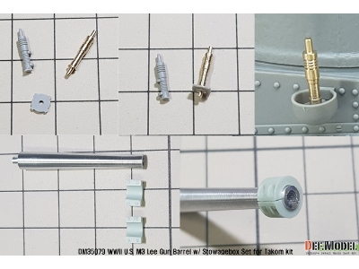 Us M3 Lee/Grant Gun Barrel W/ Additional Toolbox Set (For Takom 1/35) - image 12