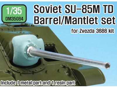 Soviet Su-85m Tank Destroyer Barrel / Mantlet Set (For Zvezda Su-100 Kit) - image 1