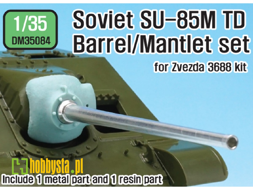 Soviet Su-85m Tank Destroyer Barrel / Mantlet Set (For Zvezda Su-100 Kit) - image 1