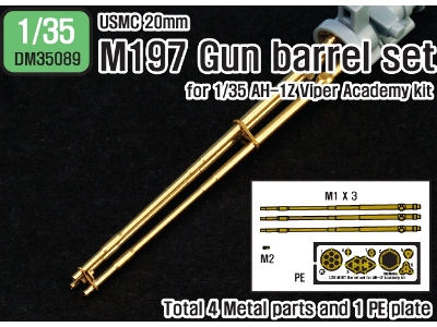 Usmc M197 20mm Gun Barrel Set (For 1/35 Ah-1z Academy Kit) - image 1