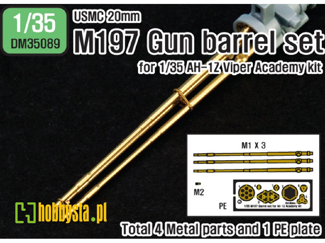 Usmc M197 20mm Gun Barrel Set (For 1/35 Ah-1z Academy Kit) - image 1