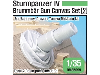 German Sturmpanzer Iv Brummbar Mid/Late Main Gun Canvas Cover Set (2)- High Angle - image 1