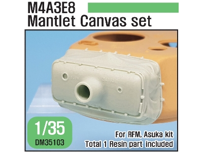 Us M4a3e8 Sherman Mantlet Canvas Cover Set (For Rfm, Taska/Asuka Kit 1/35) - image 1