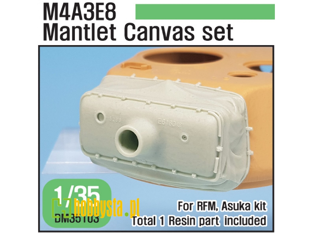 Us M4a3e8 Sherman Mantlet Canvas Cover Set (For Rfm, Taska/Asuka Kit 1/35) - image 1