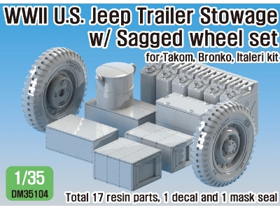 Ww2 Us Willys Jeep Trailer Stowage Set (For Takom, Italeri, Bronco Kit 1/35) - image 1