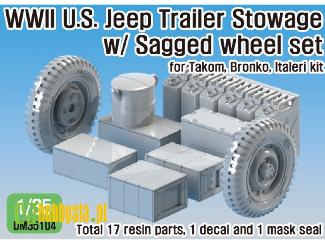 Ww2 Us Willys Jeep Trailer Stowage Set (For Takom, Italeri, Bronco Kit 1/35) - image 1