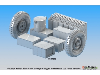 Ww2 Us Willys Jeep Trailer Stowage Set (For Takom, Italeri, Bronco Kit 1/35) - image 7