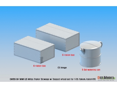 Ww2 Us Willys Jeep Trailer Stowage Set (For Takom, Italeri, Bronco Kit 1/35) - image 9