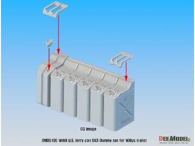 Ww2 Us Jeery Can Dummy Set (For Jeep Trailer Kit 1/35) - image 4