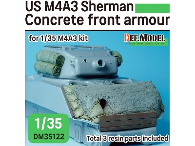 Wwii Us M4a2/A3 Sherman Concrete 47&#186; Front Armour (For 1/35 M4a2/A3 Kit) - image 1