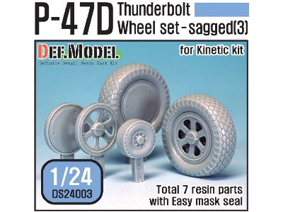 P-47d Thunder Bolt Wheel Set 3 (For Kinetic 1/24) - image 1