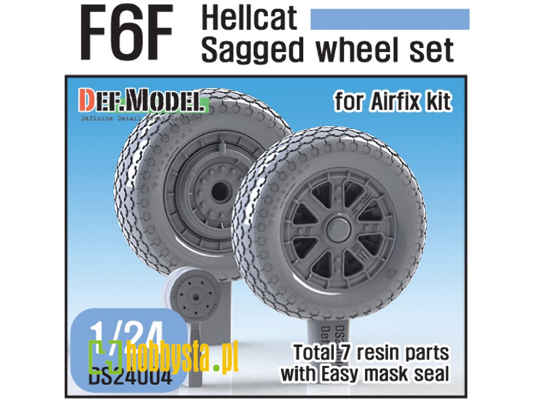 F6f Hellcat Sagged Wheel Set 1 (For Airfix 1/24) - image 1
