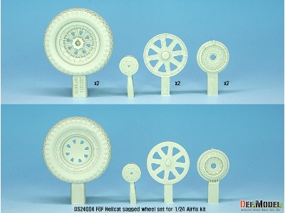 F6f Hellcat Sagged Wheel Set 1 (For Airfix 1/24) - image 2