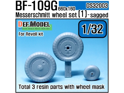 Bf109g-6 Wheel Set 1 (For Revell, Etc 1/32) - image 1