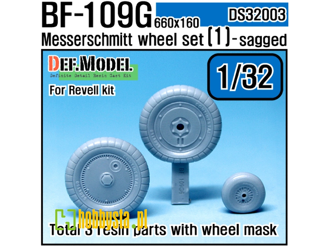 Bf109g-6 Wheel Set 1 (For Revell, Etc 1/32) - image 1