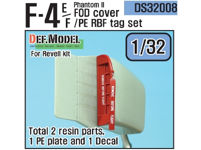 F-4e Phantom Ii Fod Cover + Pe Rbf Tag Set (For Revell 1/32) - image 1