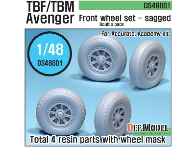 Tbf/Tbm Avenger Sagged Wheel Set (For A.M. 1/48) - image 1