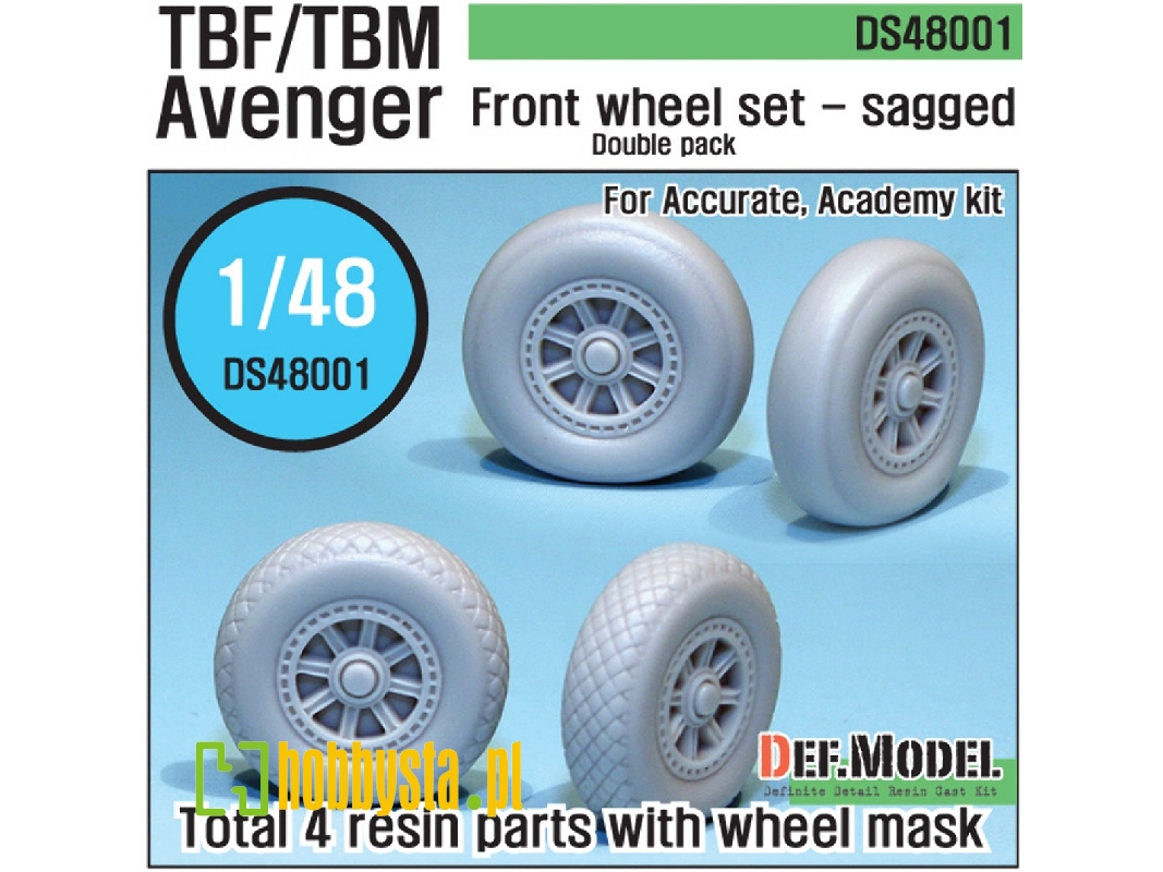 Tbf/Tbm Avenger Sagged Wheel Set (For A.M. 1/48) - image 1