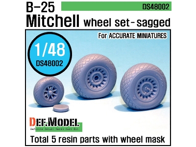 B-25 Mitchell Wheel Set (For Accurate Miniature 1/48) - image 1