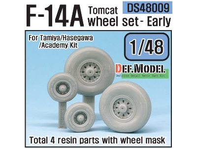 F-14a Tomcat Sagged Wheel Set- Early (For Tamiya/Hasegawa 1/48) - image 1