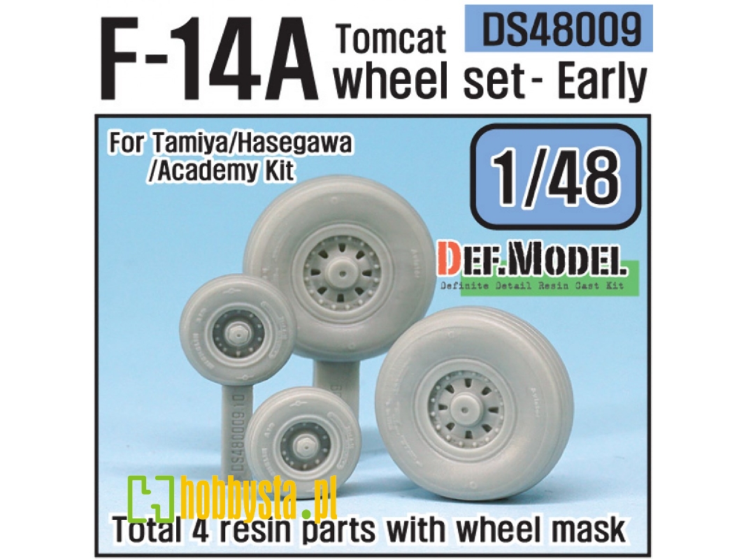 F-14a Tomcat Sagged Wheel Set- Early (For Tamiya/Hasegawa 1/48) - image 1