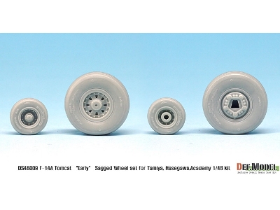 F-14a Tomcat Sagged Wheel Set- Early (For Tamiya/Hasegawa 1/48) - image 3