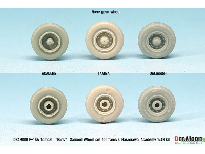 F-14a Tomcat Sagged Wheel Set- Early (For Tamiya/Hasegawa 1/48) - image 8