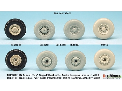 F-14a Tomcat Sagged Wheel Set- Early (For Tamiya/Hasegawa 1/48) - image 9