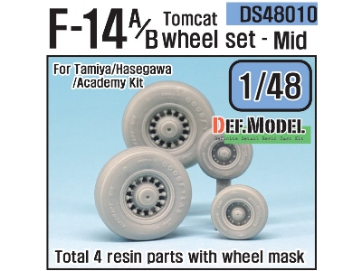 F-14a/B Tomcat Sagged Wheel Set- Mid. (For Tamiya/Hasegawa 1/48) - image 1