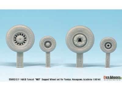 F-14a/B Tomcat Sagged Wheel Set- Mid. (For Tamiya/Hasegawa 1/48) - image 2