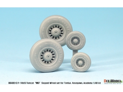 F-14a/B Tomcat Sagged Wheel Set- Mid. (For Tamiya/Hasegawa 1/48) - image 3