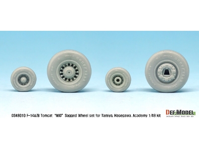 F-14a/B Tomcat Sagged Wheel Set- Mid. (For Tamiya/Hasegawa 1/48) - image 4