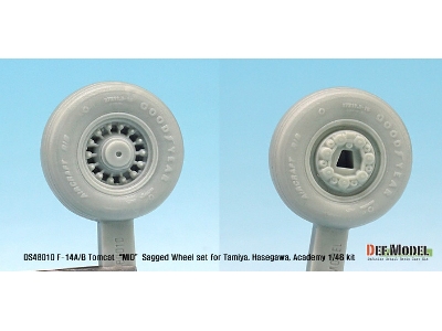 F-14a/B Tomcat Sagged Wheel Set- Mid. (For Tamiya/Hasegawa 1/48) - image 5