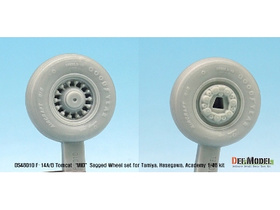 F-14a/B Tomcat Sagged Wheel Set- Mid. (For Tamiya/Hasegawa 1/48) - image 6