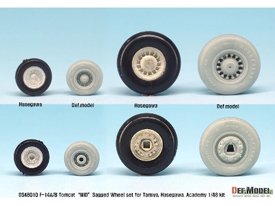 F-14a/B Tomcat Sagged Wheel Set- Mid. (For Tamiya/Hasegawa 1/48) - image 7