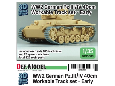 Ww2 Pz.Iii/Iv 40cm Workable Track Set - Early Type For Pz.Iii/Iv Kit - image 1