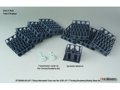 Us Lvt-7 Early Workable Track Set (For Tamiya/Academy Hobby Boss) - image 2
