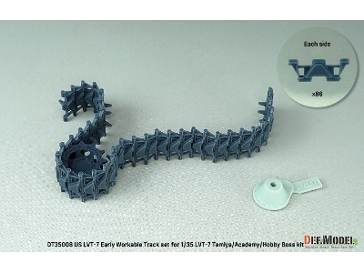 Us Lvt-7 Early Workable Track Set (For Tamiya/Academy Hobby Boss) - image 4