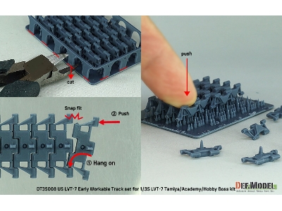 Us Lvt-7 Early Workable Track Set (For Tamiya/Academy Hobby Boss) - image 6