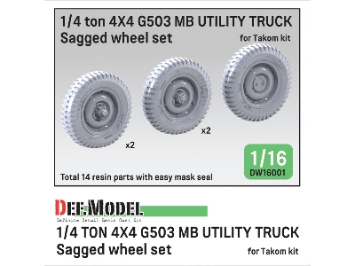 1/4 Ton 4x4 G503 Mb Utility Truck - Sagged Wheel Set (For Takom) - image 1