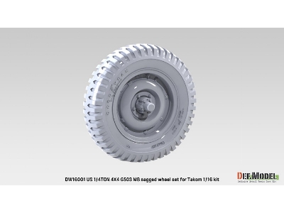 1/4 Ton 4x4 G503 Mb Utility Truck - Sagged Wheel Set (For Takom) - image 5