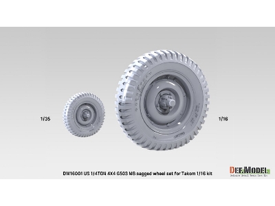 1/4 Ton 4x4 G503 Mb Utility Truck - Sagged Wheel Set (For Takom) - image 6