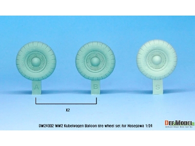 Ww2 Kubelwagen Balloon Tire Wheel Set - image 2