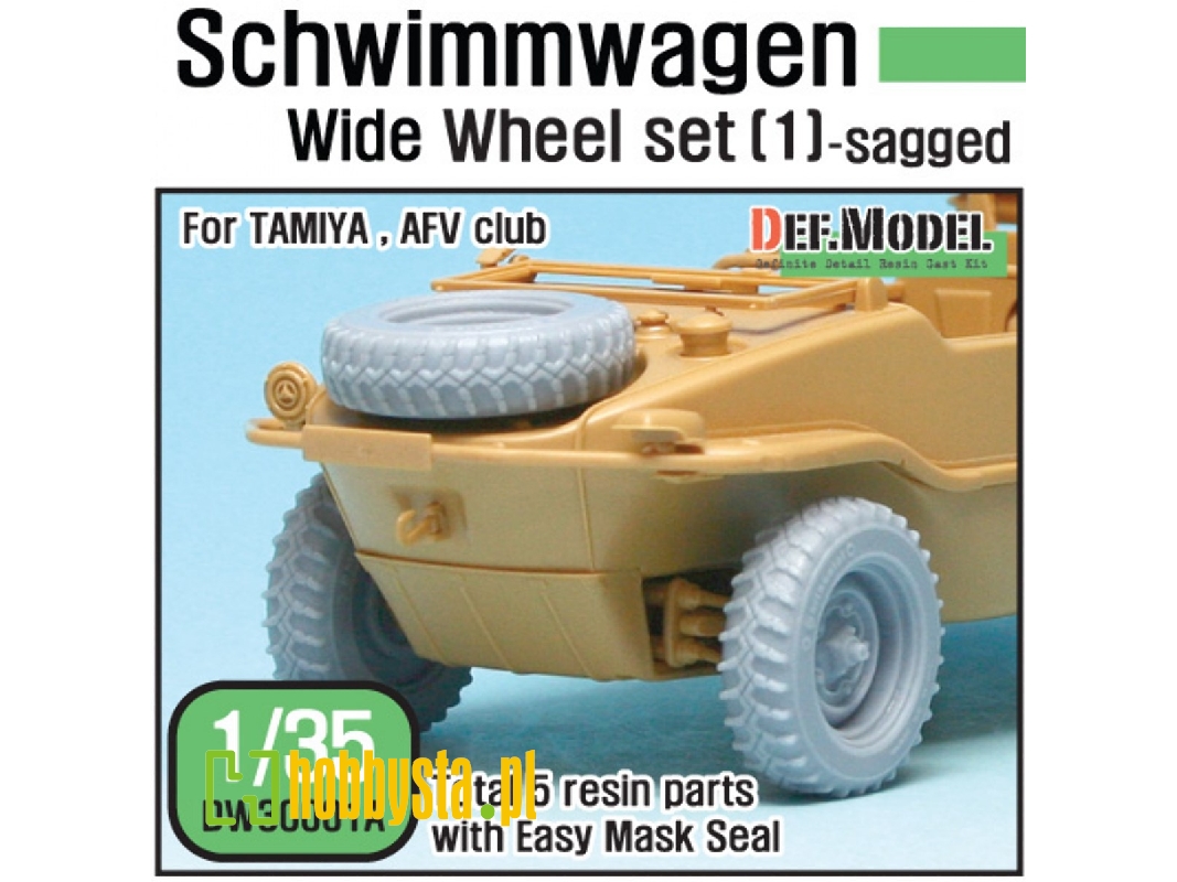 Schwimmwagen Wide Tire(Continental)-sagged (For Tamiya 1/35) - image 1