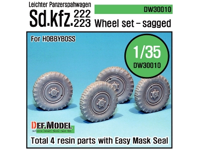 German Sd.Kfz.222 Wheel Set (For Hobbyboss 1/35) - image 1