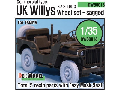 U.K. Commando/Sas Jeep Wheel Set (For Tamiya 1/35) - image 1